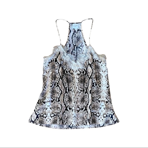 CAMI NYC Racer Snake-Print Charmeuse Cami with Lace (XS) - Picture 9 of 14